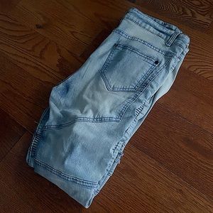 Distressed Skinny Biker Jeans